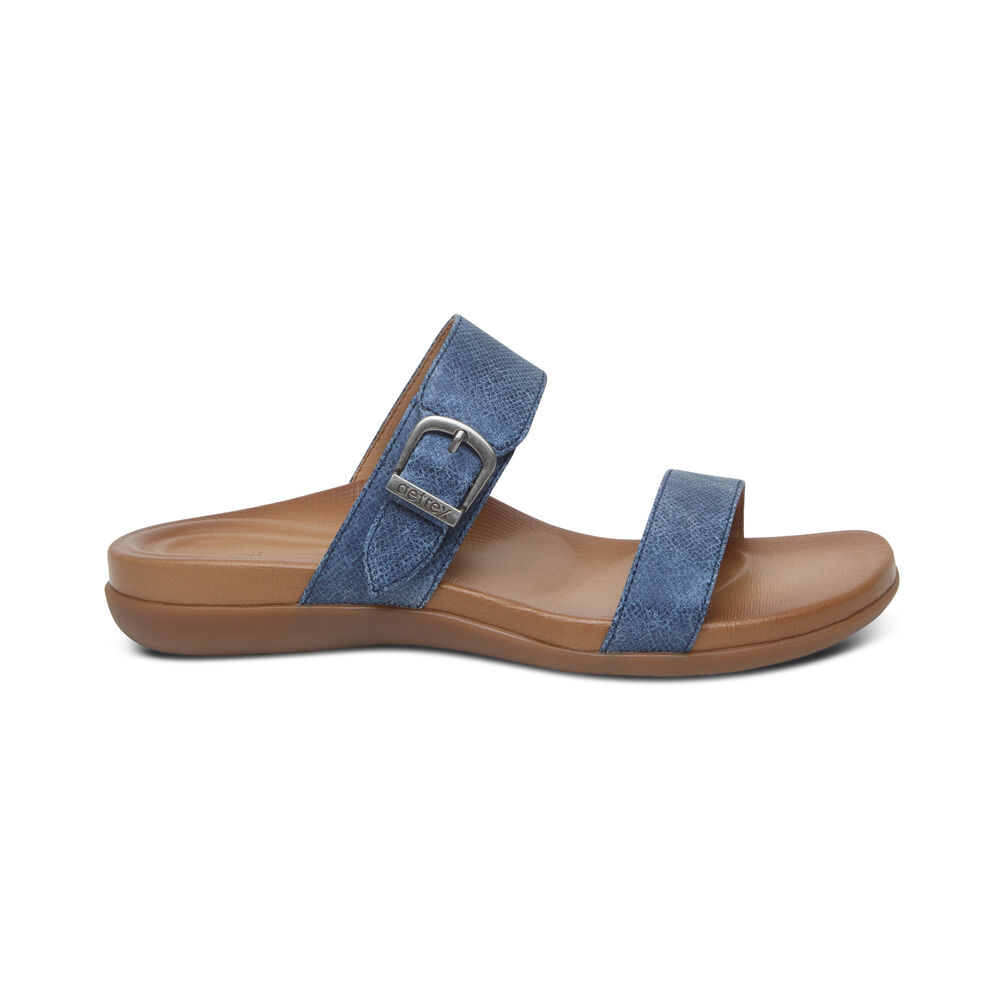 Aetrex Women's Mimi Water-Friendly Sandals - Navy | USA 7SBD267